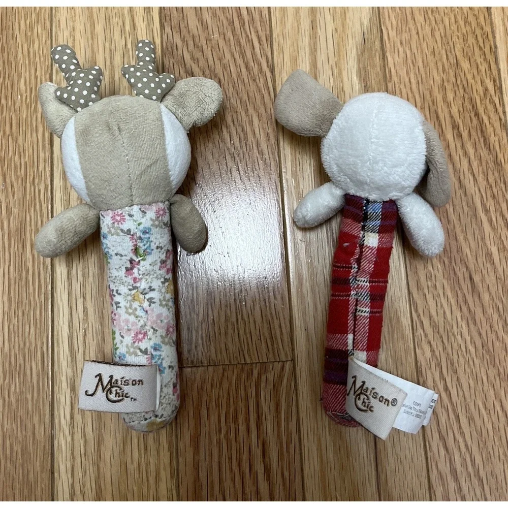 Maison Chic Stick Rattle Bundle - Max The Puppy & A‎ Reindeer